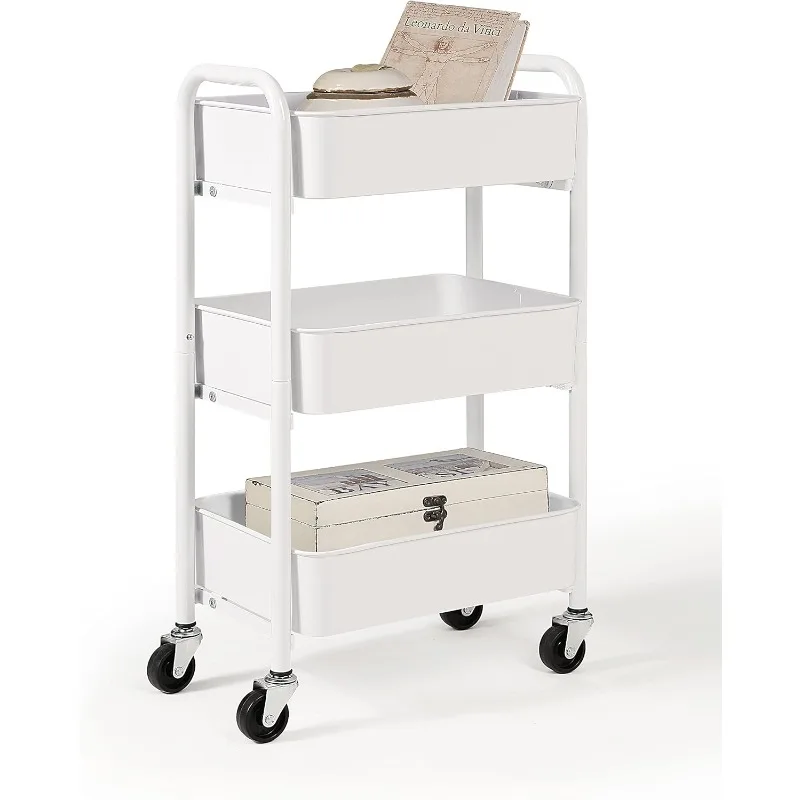 3-Tier Delicate Compact Rolling Metal Storage Organizer - Mobile Utility Cart Kitchen/Under Desk Cart with Caster Wheels
3-Tier Delicate Compact Rolling Metal Storage Organizer - Mobile Utility Cart Kitchen/Under Desk Cart with Caster Wheels