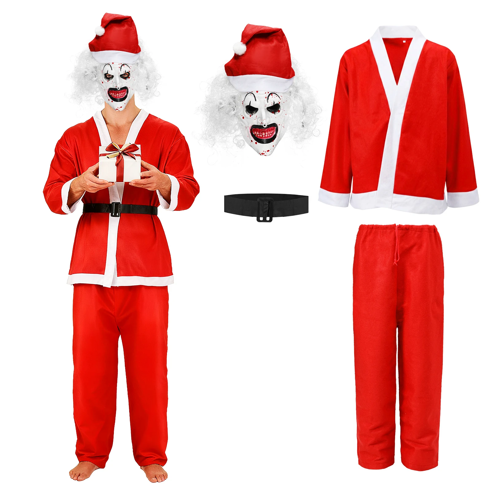 Santa Claus Costume for Adult Santa Suit Adults Men With Art the Clown Mask Christmas Party Santa Costume Cosplay Santa Outfit
Santa Claus Costume for Adult Santa Suit Adults Men With Art the Clown Mask Christmas Party Santa Costume Cosplay Santa Outfit