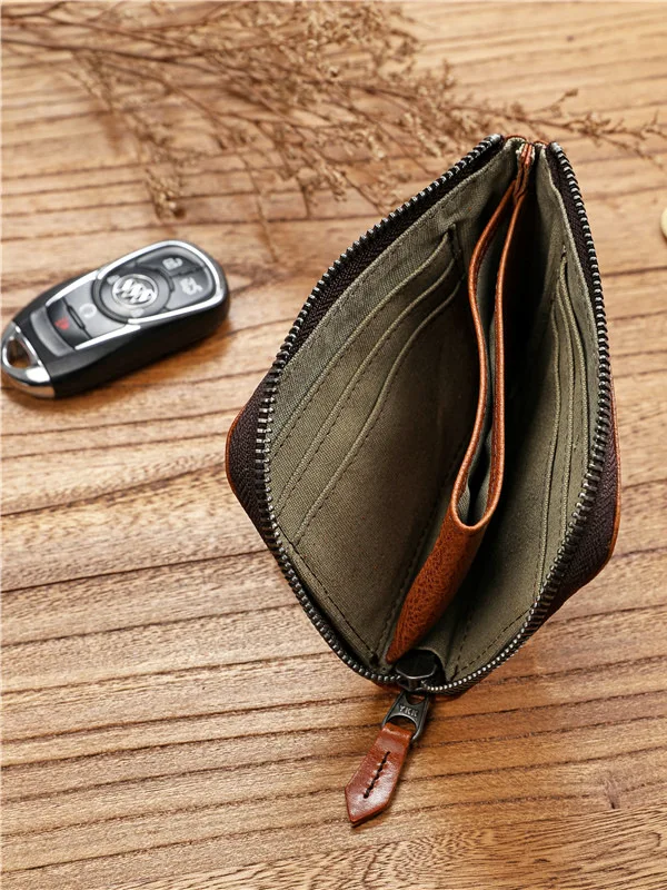 Men's Vegetable Tanned Leather Wallet Short Zipper Driving License Card Holder First Layer Cowhide Simple Multi Slots
Men's Vegetable Tanned Leather Wallet Short Zipper Driving License Card Holder First Layer Cowhide Simple Multi Slots