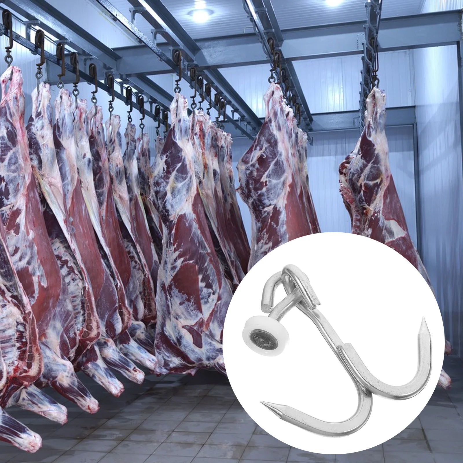 Stainless Steel Double Meat Hooks For Refrigerated Trucks Heavy Duty Hanging Hangers Large Capacity Butcher Pork Car Storage
Stainless Steel Double Meat Hooks For Refrigerated Trucks Heavy Duty Hanging Hangers Large Capacity Butcher Pork Car Storage