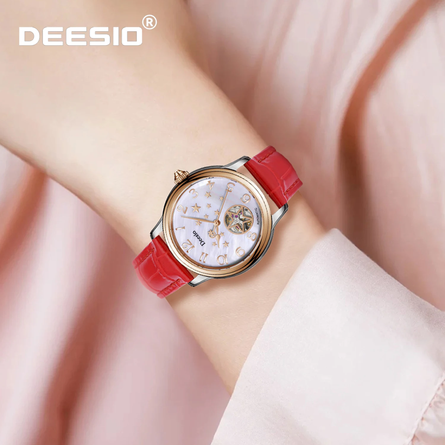 Deesio Women's Mechanical Watch -5ATM 50M Waterproof Skeleton Hollowed Stainless Steel Band Casual Dress Luxury Accessory Watch
Deesio Women's Mechanical Watch -5ATM 50M Waterproof Skeleton Hollowed Stainless Steel Band Casual Dress Luxury Accessory Watch