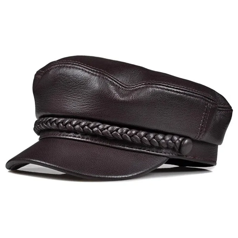 New Autumn Winter Natural Genuine Leather Cap Flat Caps For Men And Women Sheepskin Warm Military Hats British Retro Leather Hat
New Autumn Winter Natural Genuine Leather Cap Flat Caps For Men And Women Sheepskin Warm Military Hats British Retro Leather Hat
