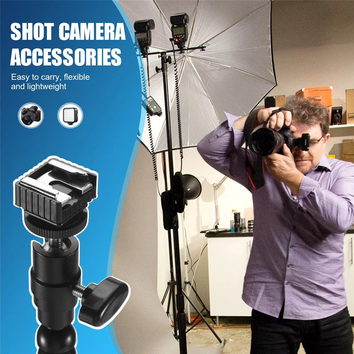 New Flexible Dual Arm Hot Shoe Flash Bracket Mount Holder for Canon Nikon Pentax Macro Shot Camera Accessories G
New Flexible Dual Arm Hot Shoe Flash Bracket Mount Holder for Canon Nikon Pentax Macro Shot Camera Accessories G