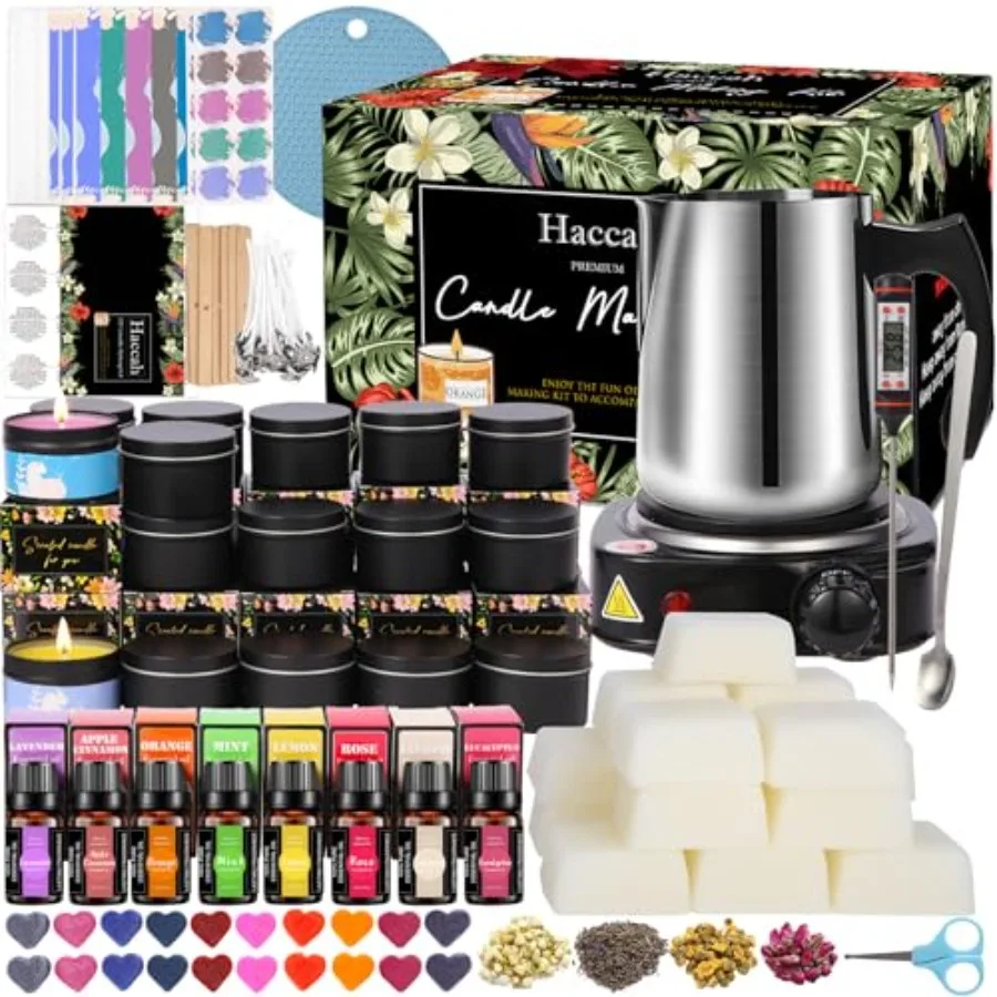 Complete Candle Making Kit With Wax Melter, Candle Making Supplies, DIY ArtsandCrafts Kits Gift For Adults, Beginners, Includin
Complete Candle Making Kit With Wax Melter, Candle Making Supplies, DIY ArtsandCrafts Kits Gift For Adults, Beginners, Includin