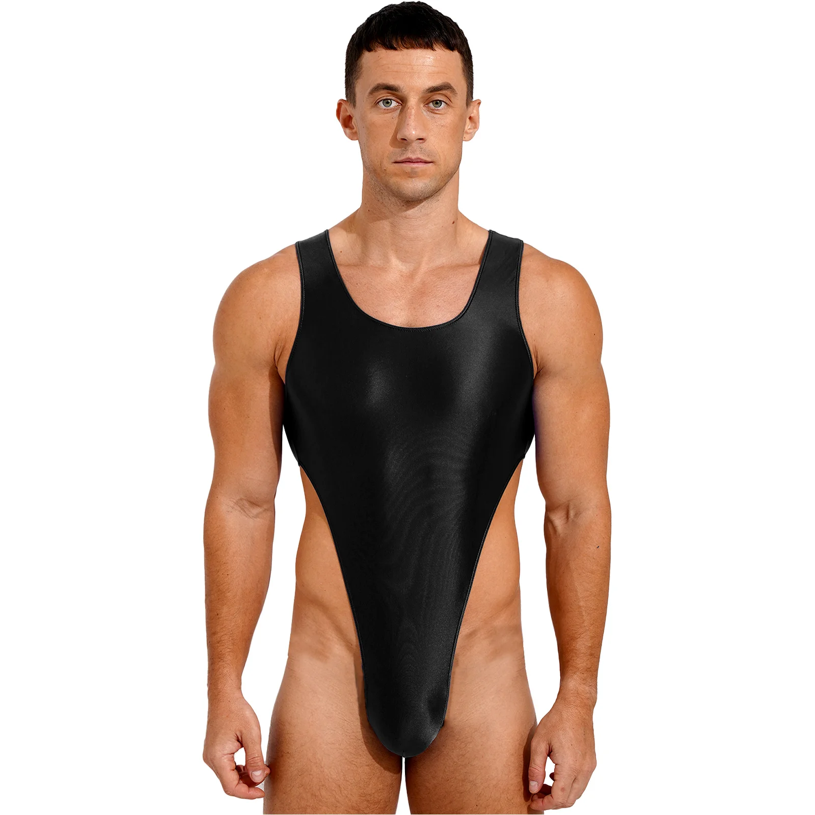 Mens Glossy Mankini Swimwear Bodysuit High Cut Bikini Leotard One-Piece Swimsuit for Swimming Bodybuilding Exercise Bathing Suit
Mens Glossy Mankini Swimwear Bodysuit High Cut Bikini Leotard One-Piece Swimsuit for Swimming Bodybuilding Exercise Bathing Suit