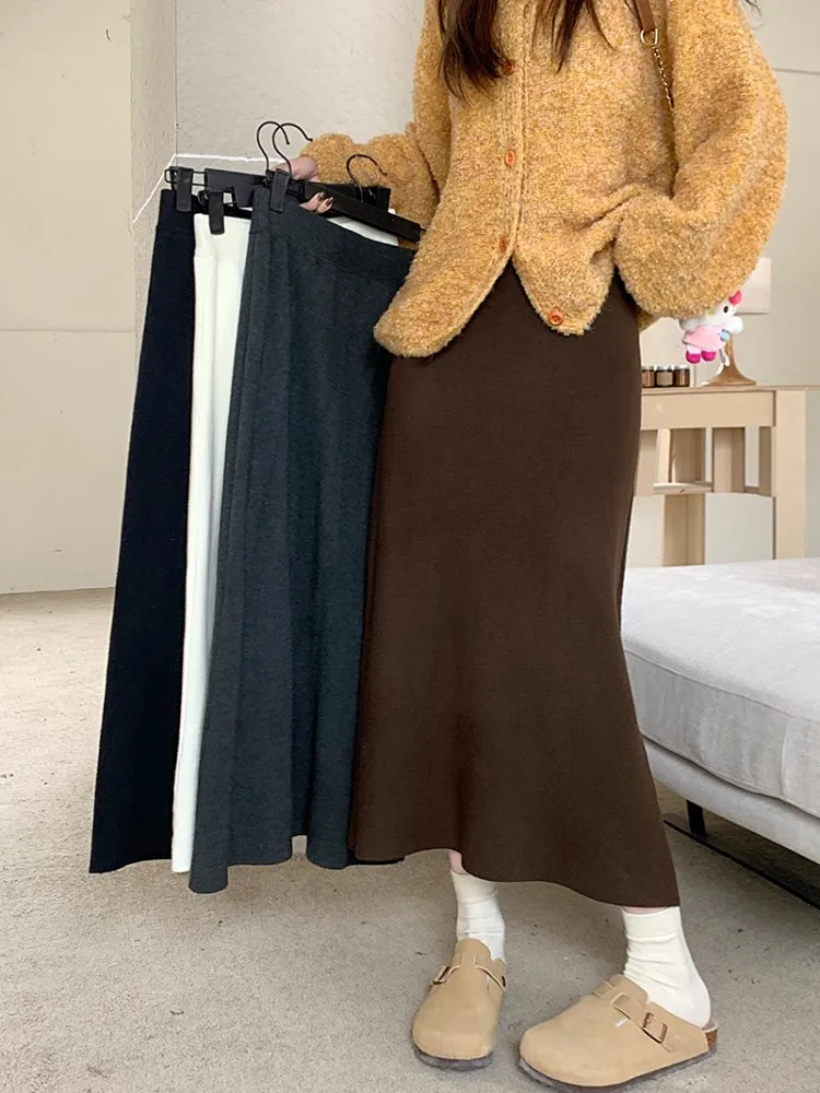 4Colors Vintage Straight Long Skirts Women Autumn High Elastic Waist knitted Brown A Line Long Skirts Female(L7163
4Colors Vintage Straight Long Skirts Women Autumn High Elastic Waist knitted Brown A Line Long Skirts Female(L7163