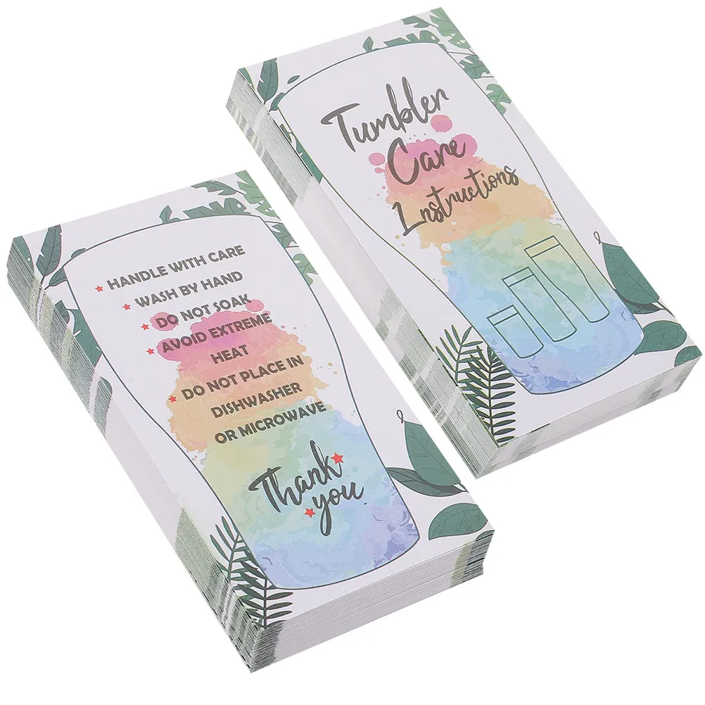 50Pcs Tumbler Care Cards Glass Cup Guide Tags Premium Paper Instructions Directions Inserts Cup Cleaning Guide
50Pcs Tumbler Care Cards Glass Cup Guide Tags Premium Paper Instructions Directions Inserts Cup Cleaning Guide