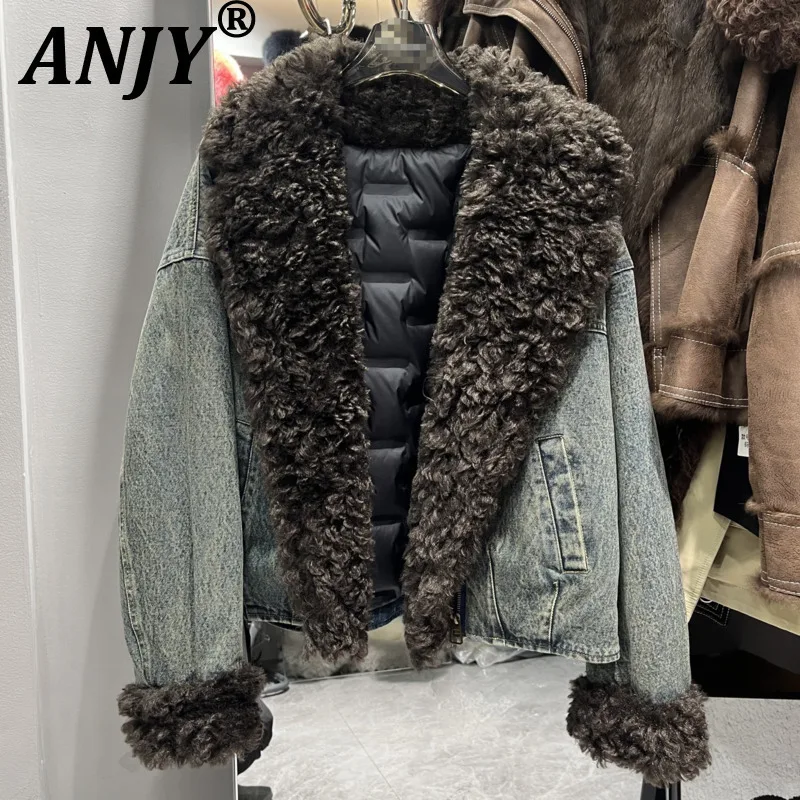 ANJY 2025 Winter New Women's Fashion Fur-Lined Tide Denim Parka Thicked Warm Padded Coat Street Trend Distressed Chic Ins A15256
ANJY 2025 Winter New Women's Fashion Fur-Lined Tide Denim Parka Thicked Warm Padded Coat Street Trend Distressed Chic Ins A15256