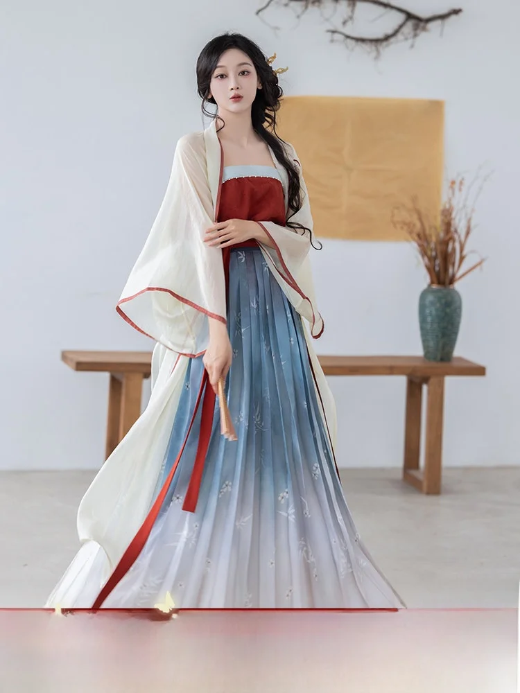 Daily Wear Song Dynas Sle Women's Hanfu with Susps Waist-Length adient Pleated Skirt for Spring And Autumn
Daily Wear Song Dynas Sle Women's Hanfu with Susps Waist-Length adient Pleated Skirt for Spring And Autumn