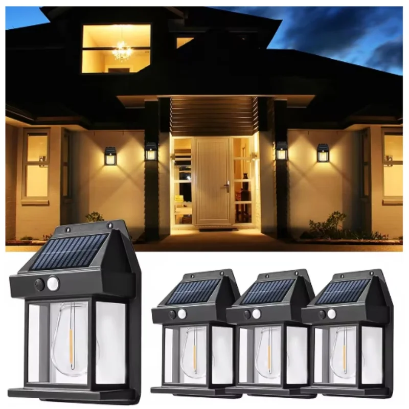Outdoor Solar Tungsten Wall Lamp LED Tungsten Lamp with Motion Sensor Solar Garden Decorative Light Garden Villa Night Light
Outdoor Solar Tungsten Wall Lamp LED Tungsten Lamp with Motion Sensor Solar Garden Decorative Light Garden Villa Night Light