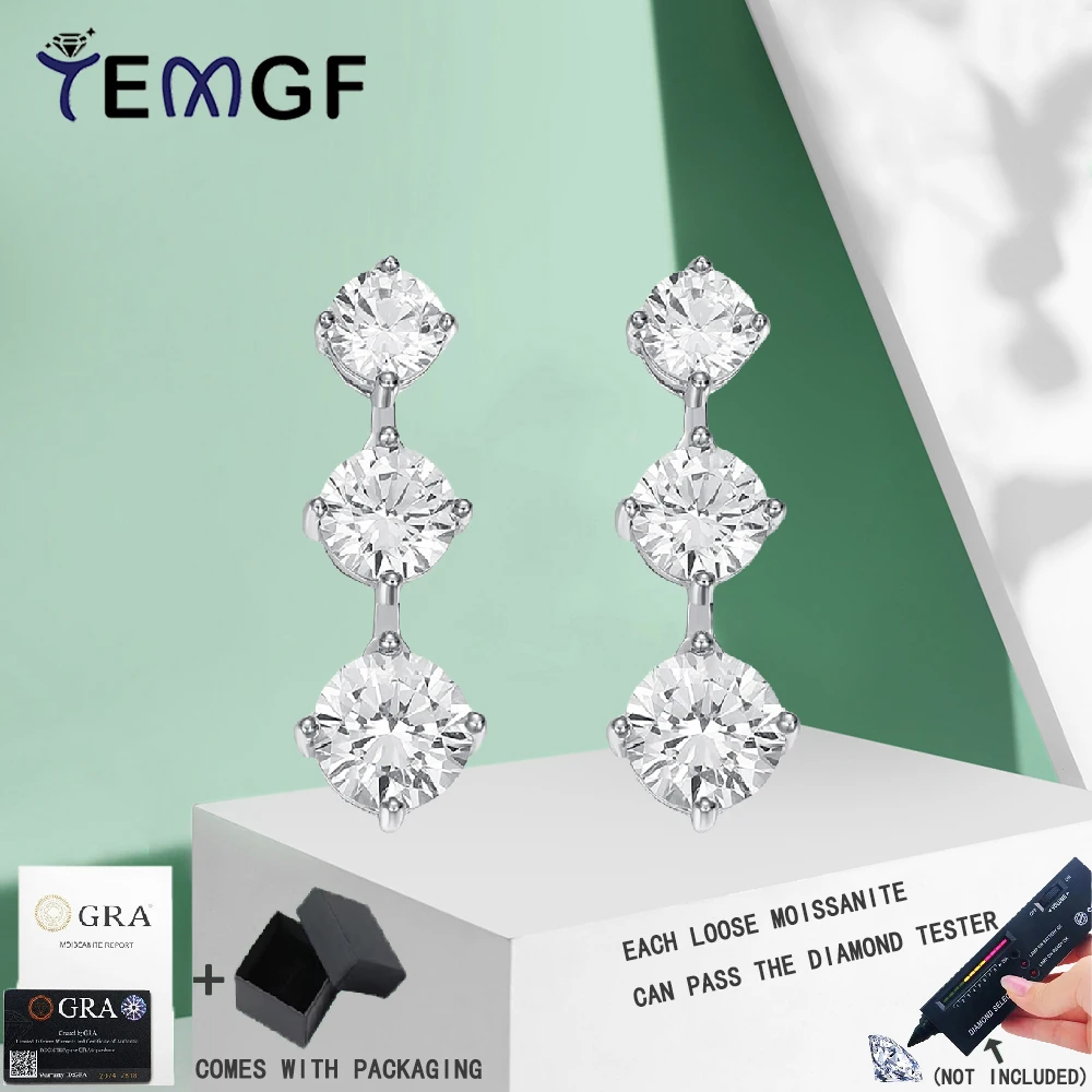 TEMGF S925 Sterling Silver Tassel Earrings Full Moissanite/Zircon Long Ear Studs for Women Girls Luxury Sparkling Fine Jewelry
TEMGF S925 Sterling Silver Tassel Earrings Full Moissanite/Zircon Long Ear Studs for Women Girls Luxury Sparkling Fine Jewelry