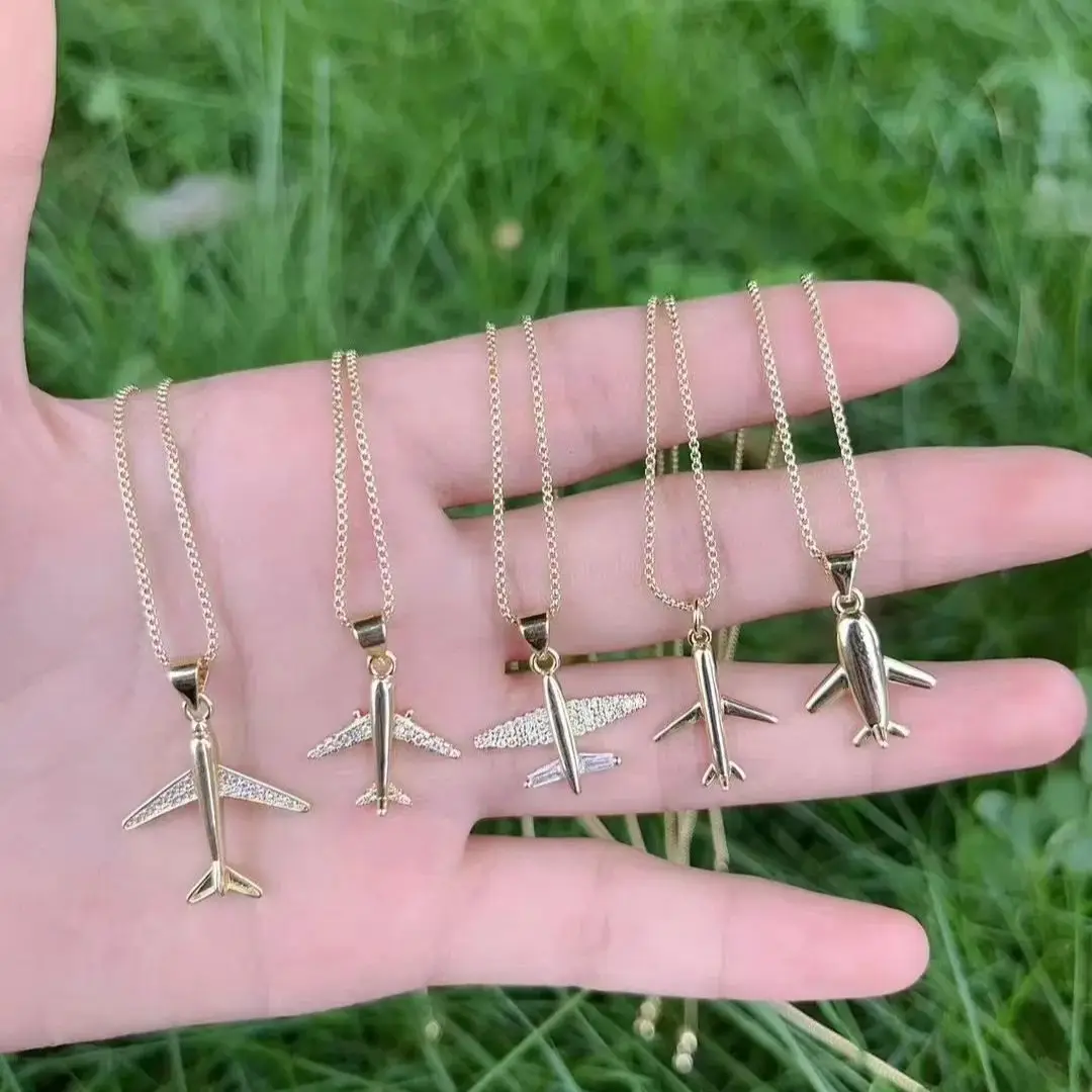 10PCS, New Fashion Zircon Airplane Charms Cubic Zirconia Gold Color Pendant Necklace Ladies Chain Jewelry
10PCS, New Fashion Zircon Airplane Charms Cubic Zirconia Gold Color Pendant Necklace Ladies Chain Jewelry