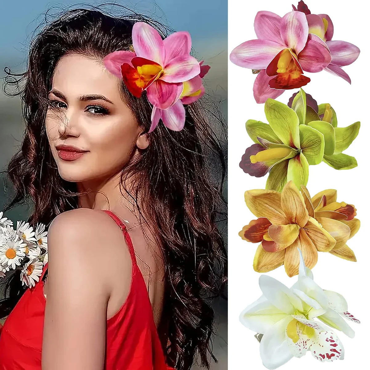 Заколка для волос с тропической гавайской орхидеей, заколка для волос с богемным цветком, заколка для волос с искусственным цветком, заколка для волос с цветком гибискуса
Заколка для волос с тропической гавайской орхидеей, заколка для волос с богемным цветком, заколка для волос с искусственным цветком, заколка для волос с цветком гибискуса