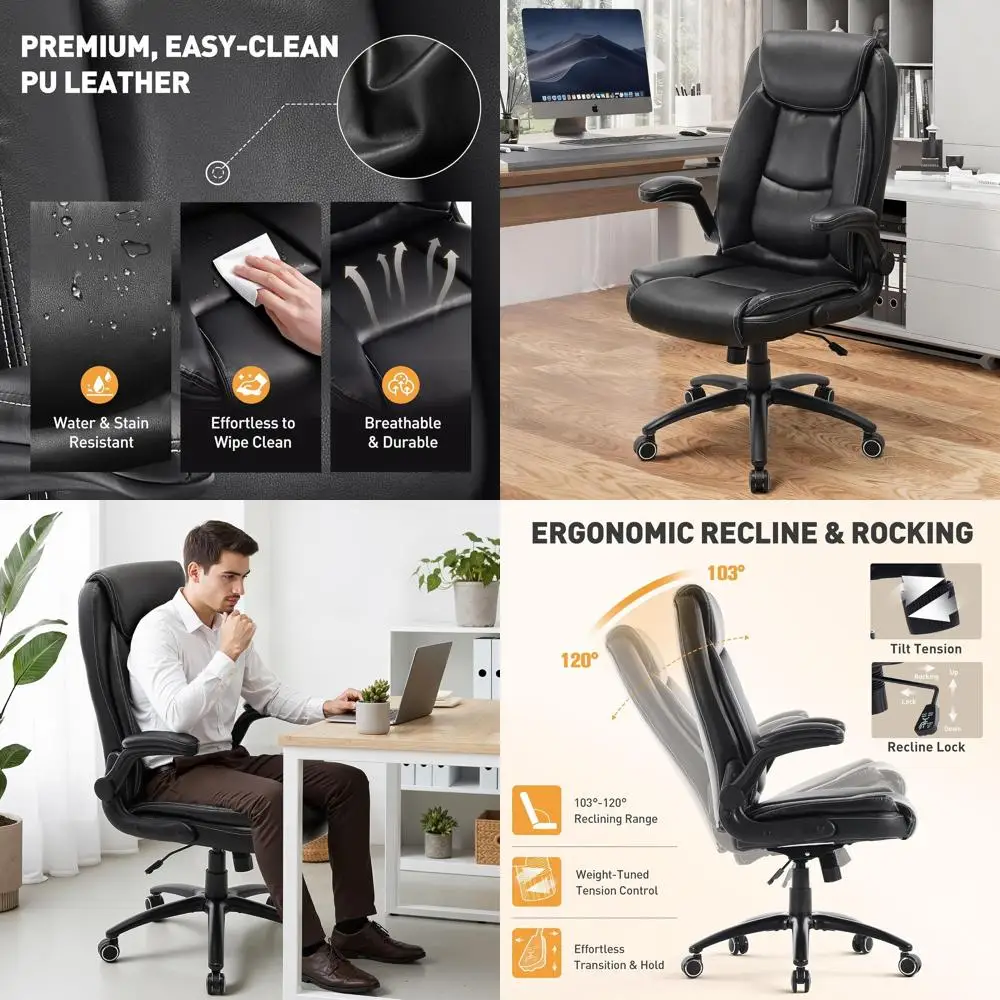 Регулируемое эргономичное кресло из искусственной кожи с откидными подлокотниками и функцией наклона, грузоподъемность 300 фунтов, коричневый/черный
Регулируемое эргономичное кресло из искусственной кожи с откидными подлокотниками и функцией наклона, грузоподъемность 300 фунтов, коричневый/черный