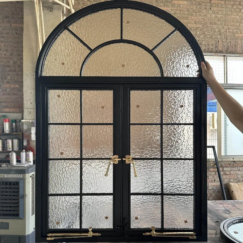 French wrought iron window Aluminum alloy retro arched arc floor-to-ceiling window Indoor casement window Attic lighting
French wrought iron window Aluminum alloy retro arched arc floor-to-ceiling window Indoor casement window Attic lighting