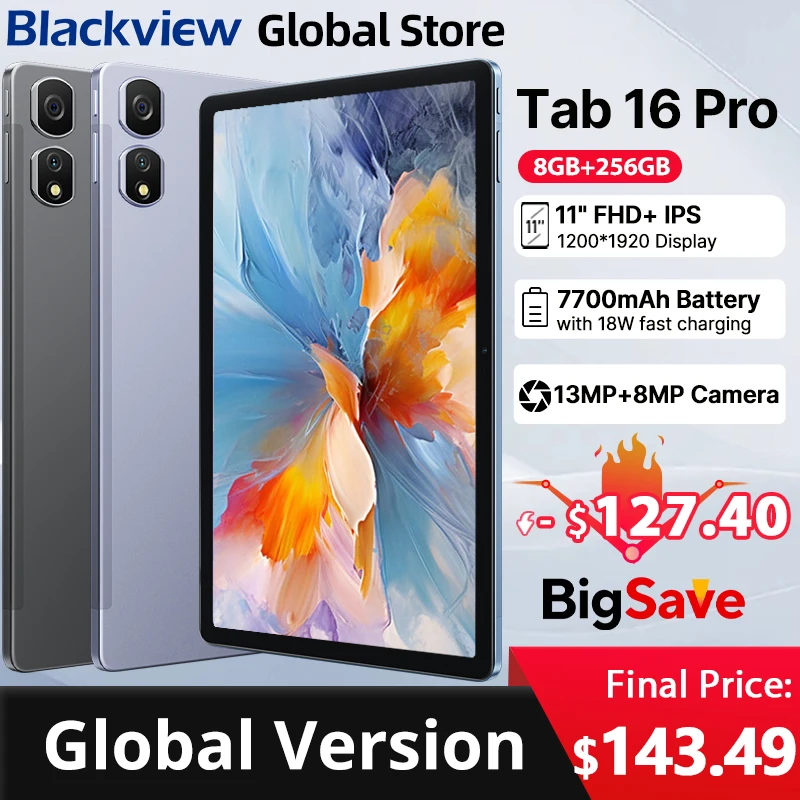 Планшет Blackview Tab 16 Pro 2024 года выпуска, 8 ГБ + 256 ГБ, 11-дюймовый дисплей FHD+, аккумулятор 7700 мАч, Android 14, Widevine L1, планшет Unisoc T616
Планшет Blackview Tab 16 Pro 2024 года выпуска, 8 ГБ + 256 ГБ, 11-дюймовый дисплей FHD+, аккумулятор 7700 мАч, Android 14, Widevine L1, планшет Unisoc T616