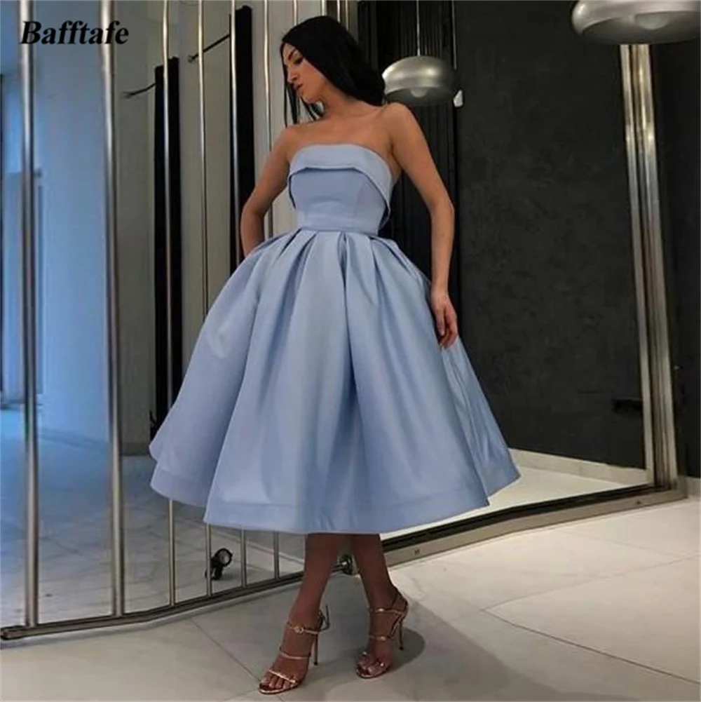 Bafftafe Simple A Line Short Prom Dresses Strapless Satin Special Evening Gowns Tea-Length Women Formal Party Dress Customized
Bafftafe Simple A Line Short Prom Dresses Strapless Satin Special Evening Gowns Tea-Length Women Formal Party Dress Customized