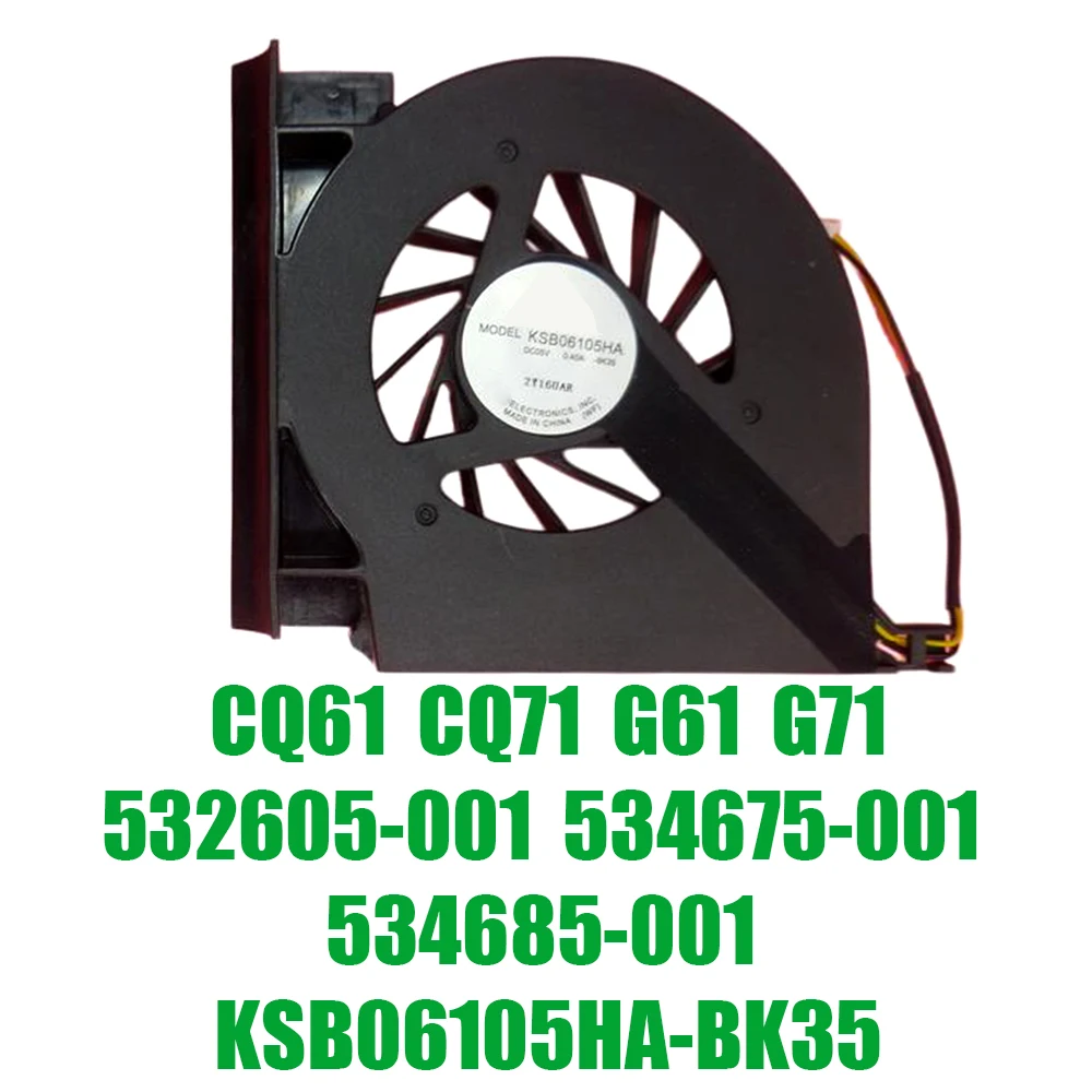 For HP For Compaq Presario CQ61 CQ71 For Pavilion G61 G71 532605‑001 534675‑001 534685‑001 KSB06105HA-BK35 5V Replacement FAN
For HP For Compaq Presario CQ61 CQ71 For Pavilion G61 G71 532605‑001 534675‑001 534685‑001 KSB06105HA-BK35 5V Replacement FAN