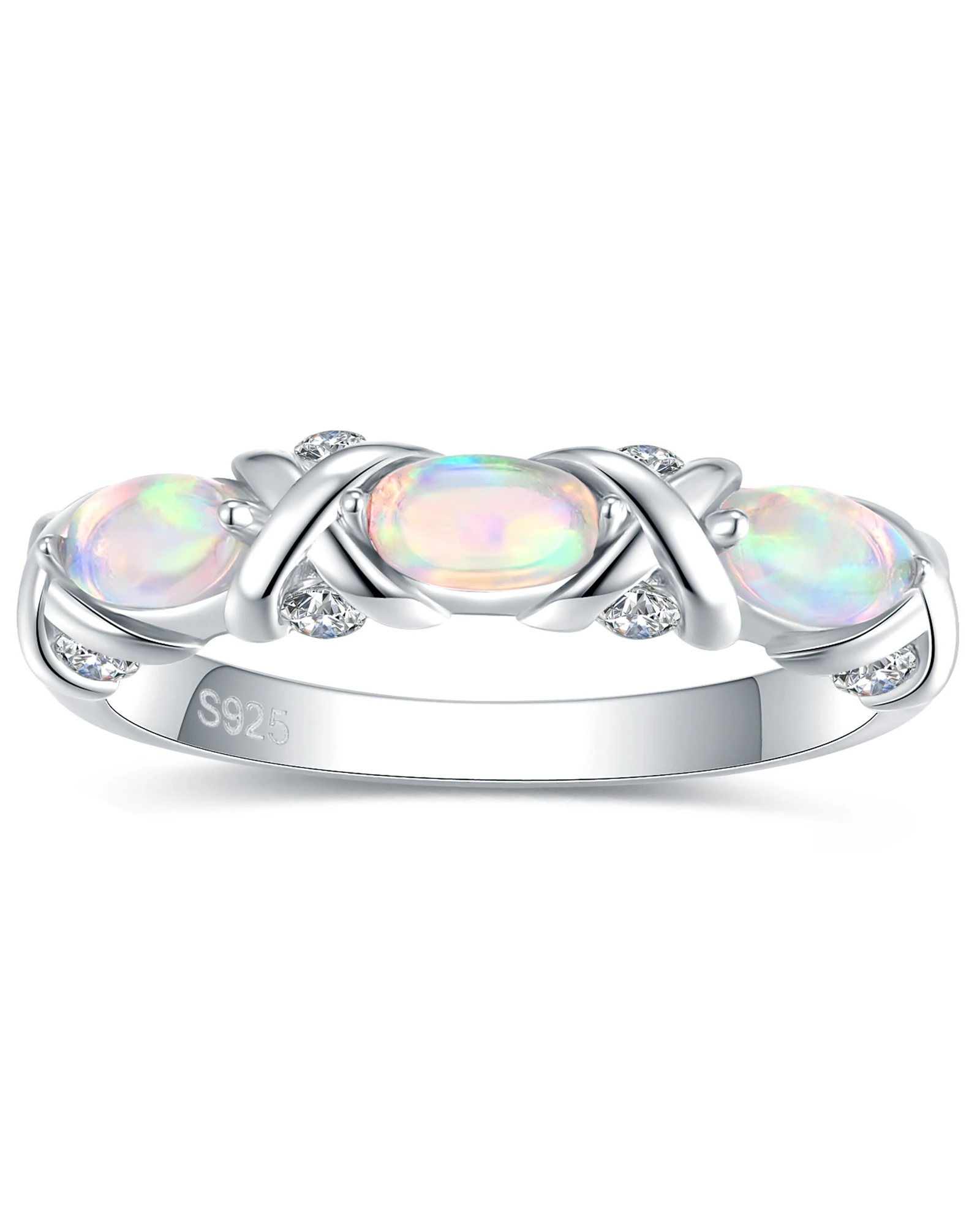 925-Sterling-Silver Opal Eternity Rings for Women - Stackable Band Elegant Unique Design Fashion Jewelry Gifts for Everyday Wear
925-Sterling-Silver Opal Eternity Rings for Women - Stackable Band Elegant Unique Design Fashion Jewelry Gifts for Everyday Wear