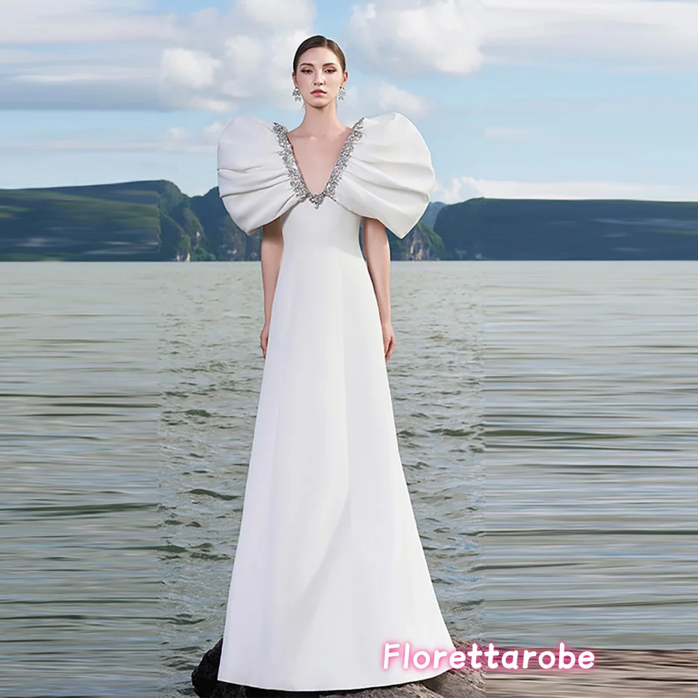 Florettarobe V-Neck Evening Dresses Short Sleeve Straight Pleat Beading Rhinestone Long Prom Gown Modern Long Party Customized
Florettarobe V-Neck Evening Dresses Short Sleeve Straight Pleat Beading Rhinestone Long Prom Gown Modern Long Party Customized