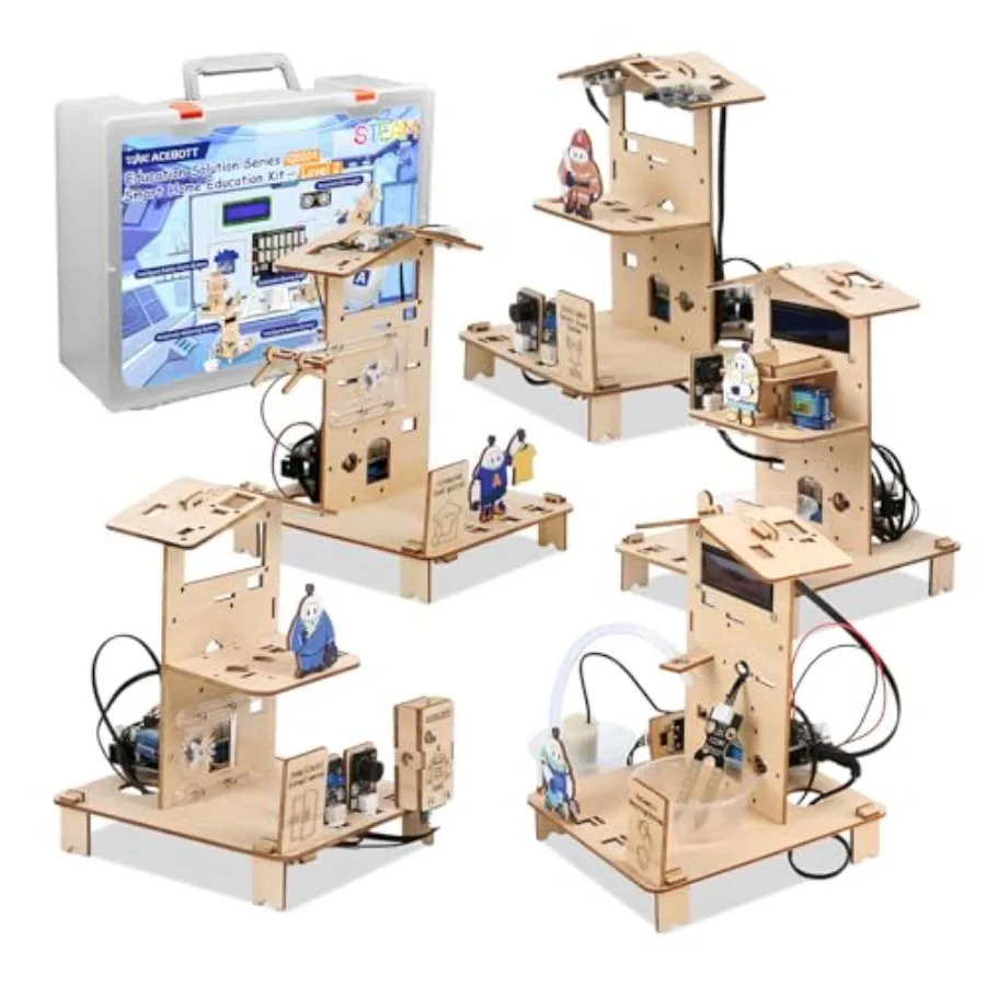 5-in-1 ESP32 STEM Kits for Age 8-12 Wooden 3D Puzzle Toys Brown Smart Home School Educational Science Building Kit with Interac
5-in-1 ESP32 STEM Kits for Age 8-12 Wooden 3D Puzzle Toys Brown Smart Home School Educational Science Building Kit with Interac