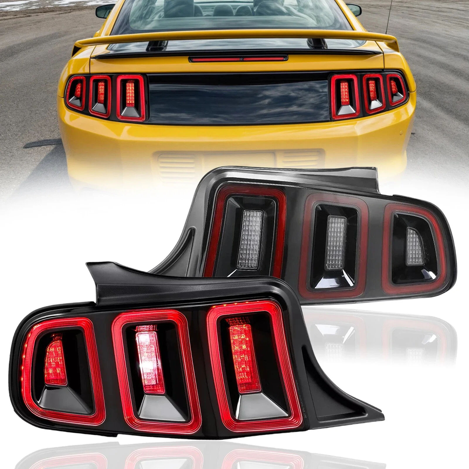 Pair for 2010-2014 Ford Mustang Full LED W/ Sequential Tail Lights Black Brake Lamps US Version
Pair for 2010-2014 Ford Mustang Full LED W/ Sequential Tail Lights Black Brake Lamps US Version