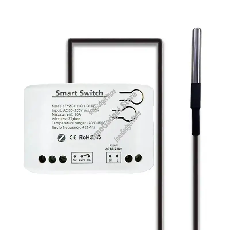 Умный переключатель Zigbee Tuya, 2 шт., с датчиком температуры, пассивное сухое контактное реле Zigbee, работает с домашним помощником AC85-250V-A19R
Умный переключатель Zigbee Tuya, 2 шт., с датчиком температуры, пассивное сухое контактное реле Zigbee, работает с домашним помощником AC85-250V-A19R