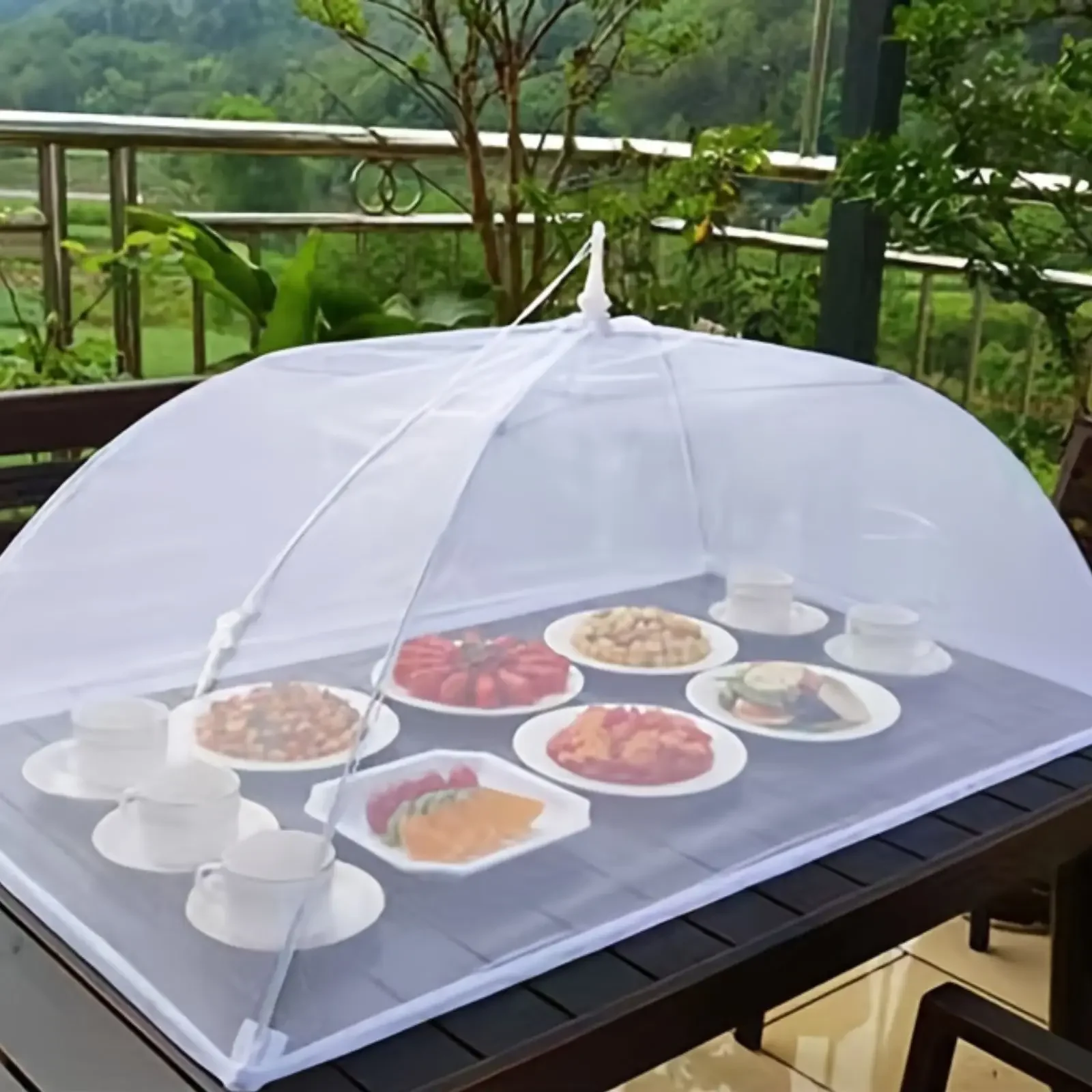 Large pop-up white mesh food cover tent - foldable and washable, suitable for outdoor picnics, barbecues, and parties
Large pop-up white mesh food cover tent - foldable and washable, suitable for outdoor picnics, barbecues, and parties