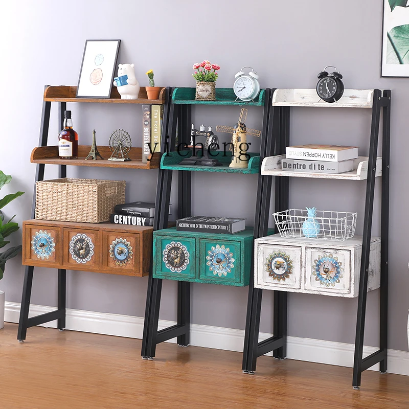 ZYA Retro Painted Living Room Storage Rack Balcony Multi-layer Organizer desk decoration home accessories 
ZYA Retro Painted Living Room Storage Rack Balcony Multi-layer Organizer desk decoration home accessories