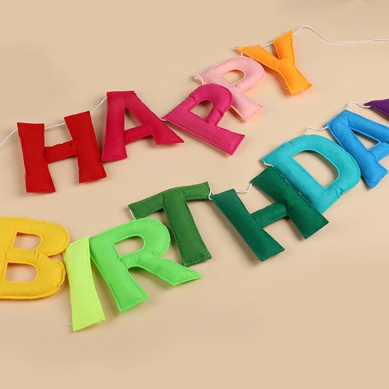 Colorful Felt Happy Birthday Banner Rainbow Fabric Garland Flag for Kids Birthday Party Decoration Boy Girl Birthday Supplies
Colorful Felt Happy Birthday Banner Rainbow Fabric Garland Flag for Kids Birthday Party Decoration Boy Girl Birthday Supplies
