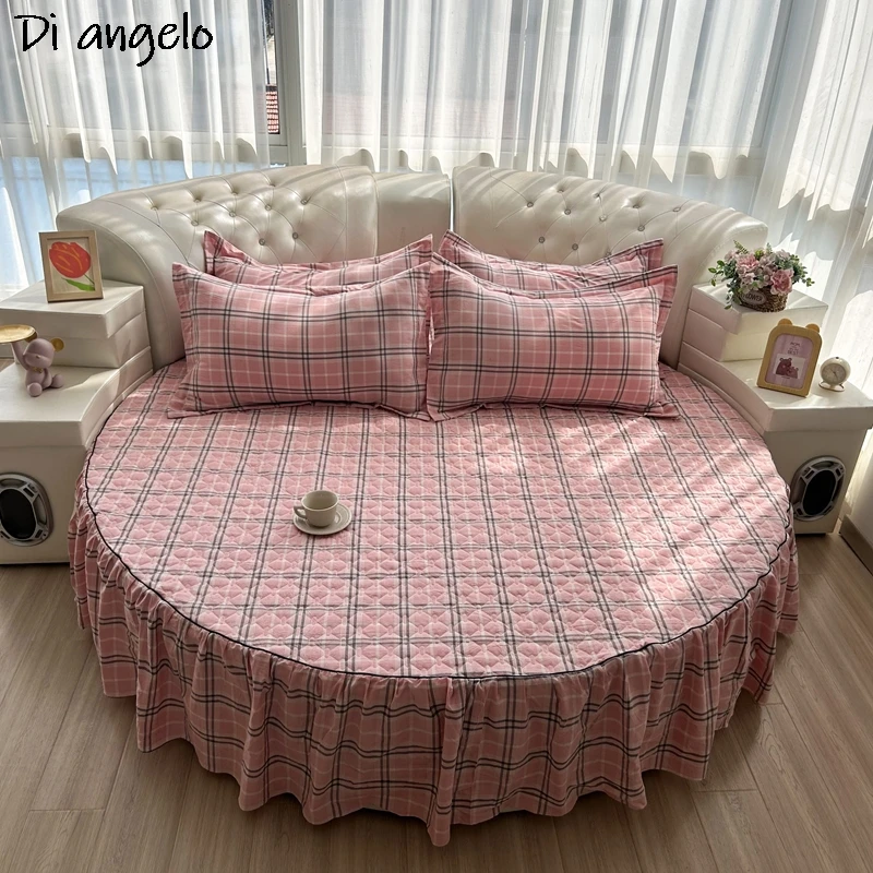 Cotton Pink Round Sheets Thick Quilting With Cotton Bed Skirt Soft / Comfortable / Breathable Bedspread Bed Sheet Pillowcase #/
Cotton Pink Round Sheets Thick Quilting With Cotton Bed Skirt Soft / Comfortable / Breathable Bedspread Bed Sheet Pillowcase #/