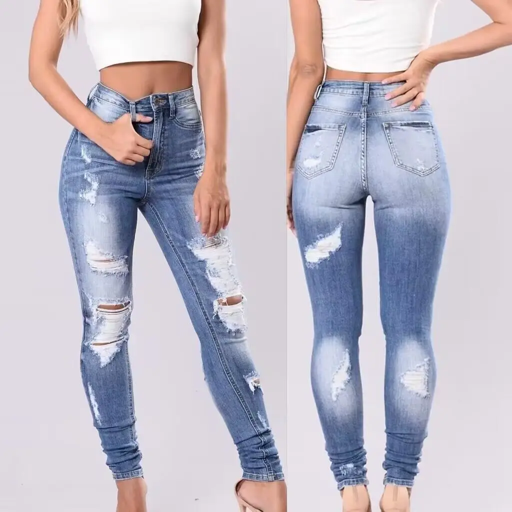 Women's Denim Jeans High Waist Slim Fit High Elasticity Washed Style Elegant Fashion Summer Collection Hole Design
Women's Denim Jeans High Waist Slim Fit High Elasticity Washed Style Elegant Fashion Summer Collection Hole Design