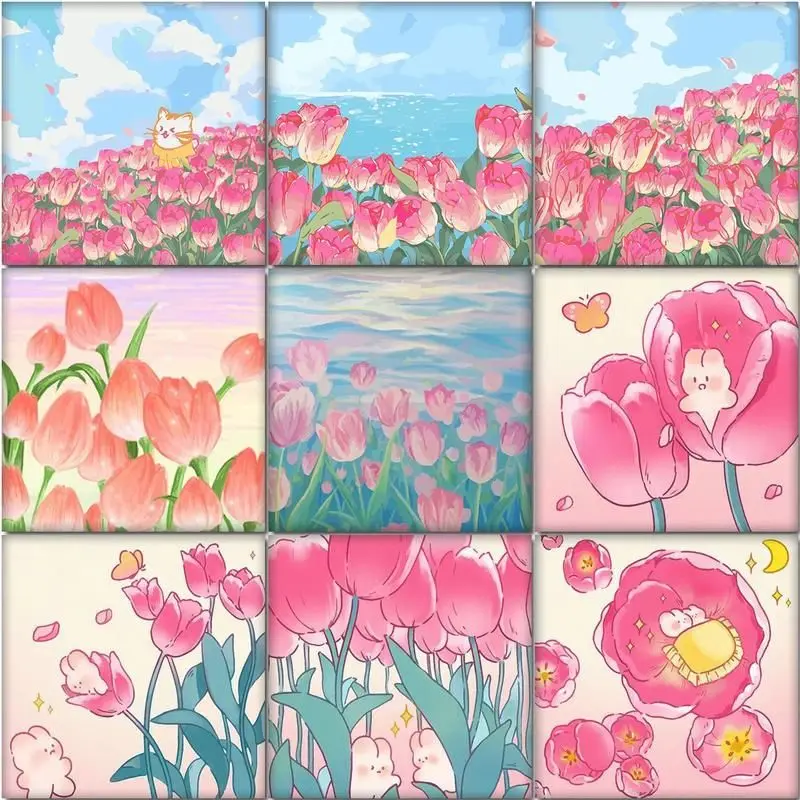 GATYZTORY Cartoon Pictures By Number Flowers Kits Drawing On Canvas Painting By Numbers Pink Lily For Kids HandPainted Artwork
GATYZTORY Cartoon Pictures By Number Flowers Kits Drawing On Canvas Painting By Numbers Pink Lily For Kids HandPainted Artwork