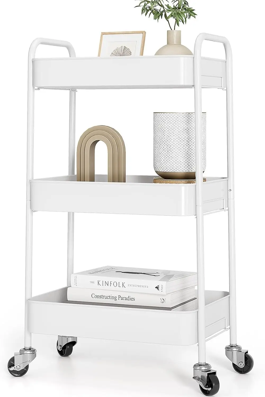 3-Tier Rolling Cart with Lockable Wheels, Multi-Purpose Storage Organizer for Kitchen, Bathroom & Office - White
3-Tier Rolling Cart with Lockable Wheels, Multi-Purpose Storage Organizer for Kitchen, Bathroom & Office - White