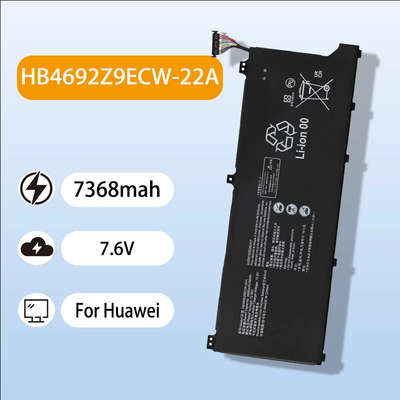 Superior Quality HB4692Z9ECW 22A Laptop Battery For Huawei NBIL WFQ9 NDR WFH9HN NBB WAH9P 7.6V 7368mAh Rechargeable Battery
Superior Quality HB4692Z9ECW 22A Laptop Battery For Huawei NBIL WFQ9 NDR WFH9HN NBB WAH9P 7.6V 7368mAh Rechargeable Battery