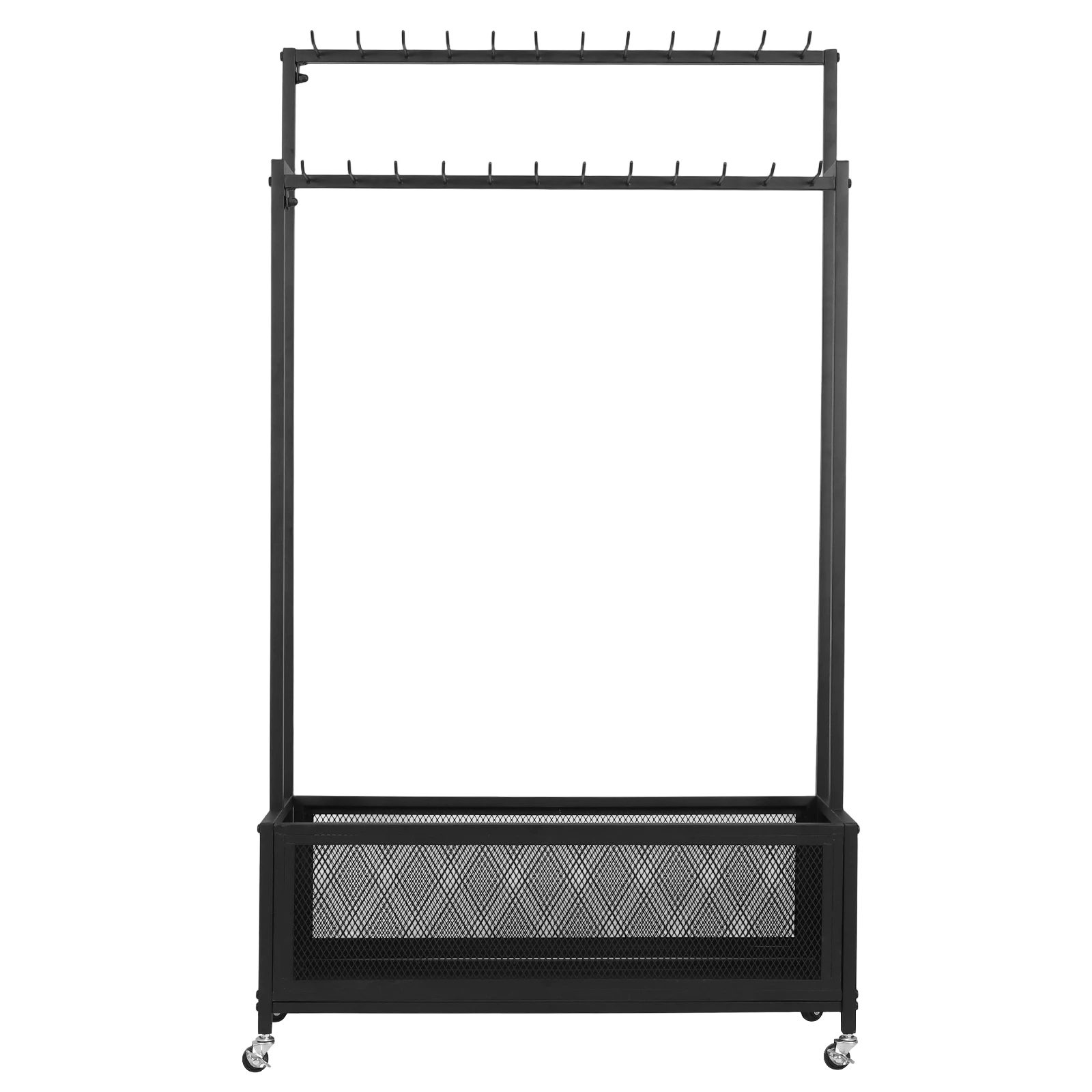 2-Tier Floor Standing Belt Display with Wheels & Hooks Movable Tie Belt Holder Organizer for Clothing Store Bedroom Business
2-Tier Floor Standing Belt Display with Wheels & Hooks Movable Tie Belt Holder Organizer for Clothing Store Bedroom Business