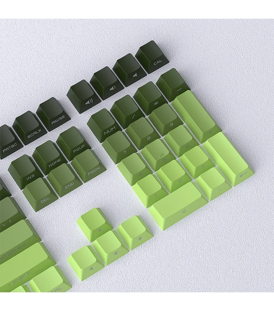 Keycap matcha gradual change side engraved luminous 140 key mechanical keycap PBT two-color injection molding original height
Keycap matcha gradual change side engraved luminous 140 key mechanical keycap PBT two-color injection molding original height