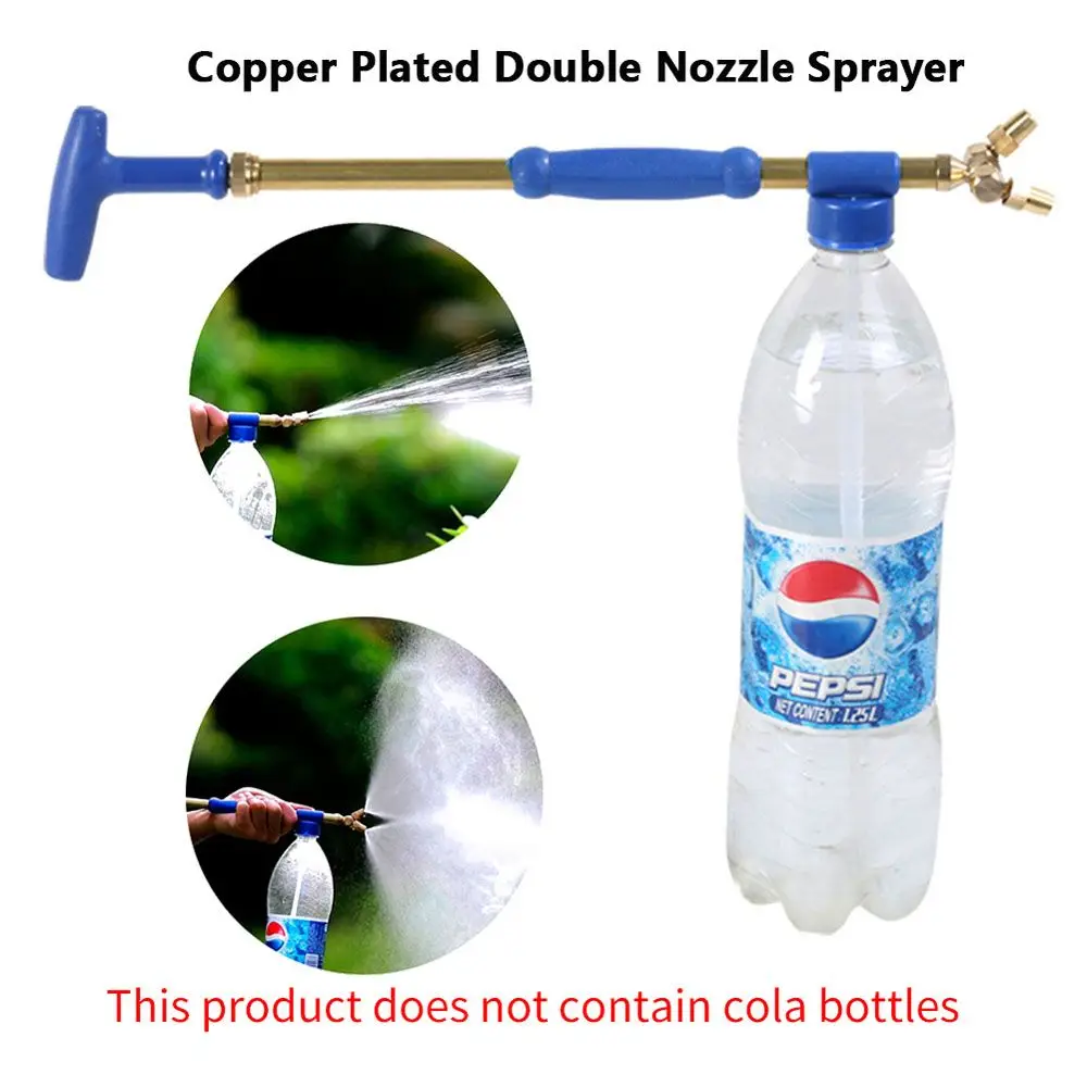 Copper Plated Coke Bottle Watering Irrigation Wild Sprayer Garden Supplies Double Head Sprayer Double Nozzle Sprayer
Copper Plated Coke Bottle Watering Irrigation Wild Sprayer Garden Supplies Double Head Sprayer Double Nozzle Sprayer