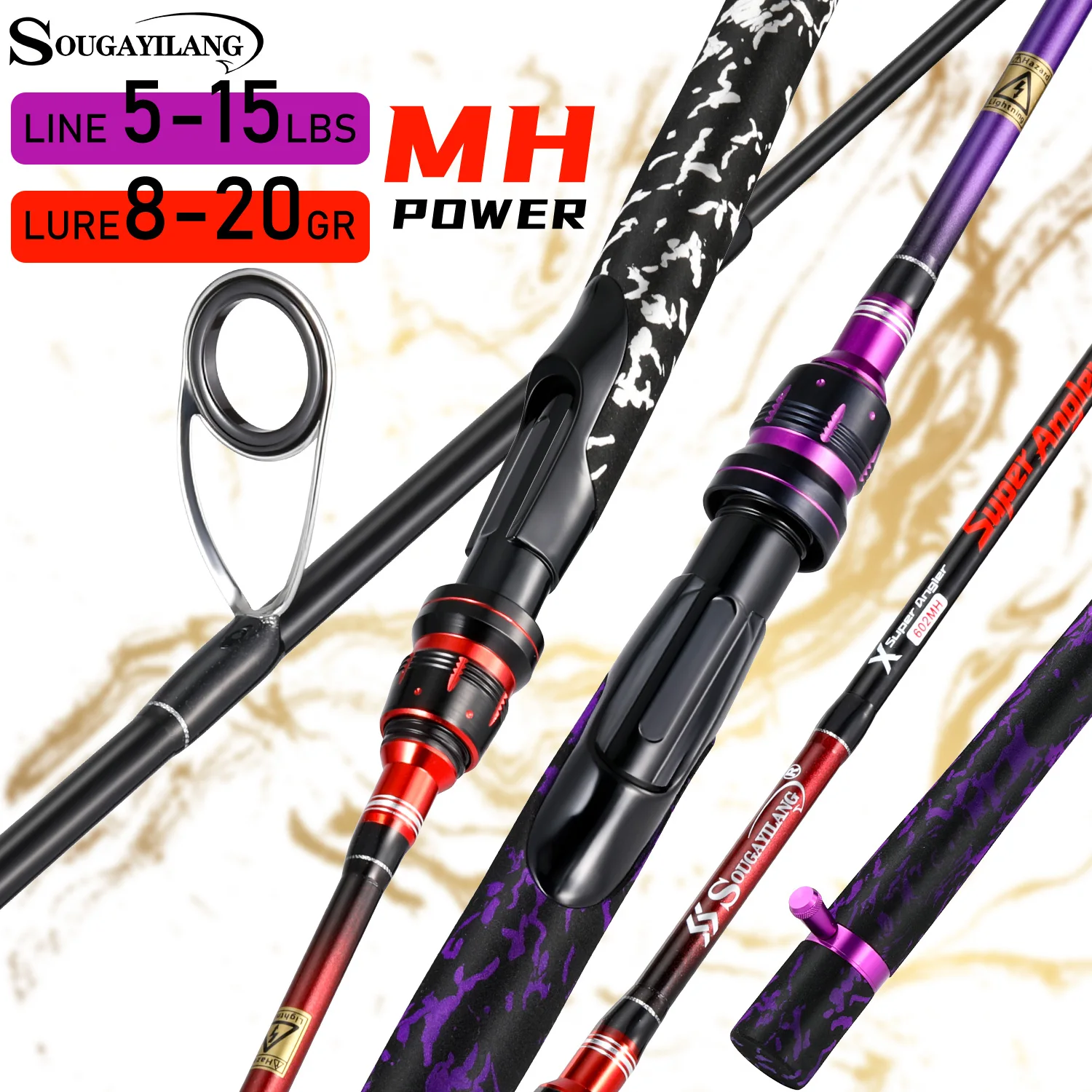 Sougayilang 2section Fishing Rod 24T Carbon Fiber Spinning Fishing Pole EVA Handle MH Power Carp Fishing Rod Bass Freshwater
Sougayilang 2section Fishing Rod 24T Carbon Fiber Spinning Fishing Pole EVA Handle MH Power Carp Fishing Rod Bass Freshwater