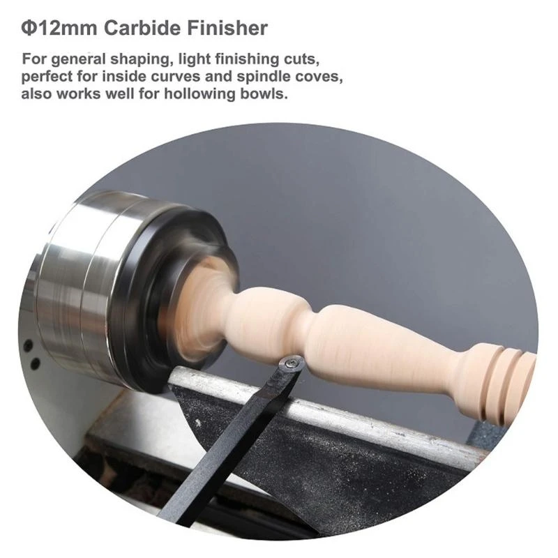 Carbides Tipped Lathes Turning tool for Craftsmen Turning Tool 12mm Diameter Finisher for Detail Woodwork
Carbides Tipped Lathes Turning tool for Craftsmen Turning Tool 12mm Diameter Finisher for Detail Woodwork