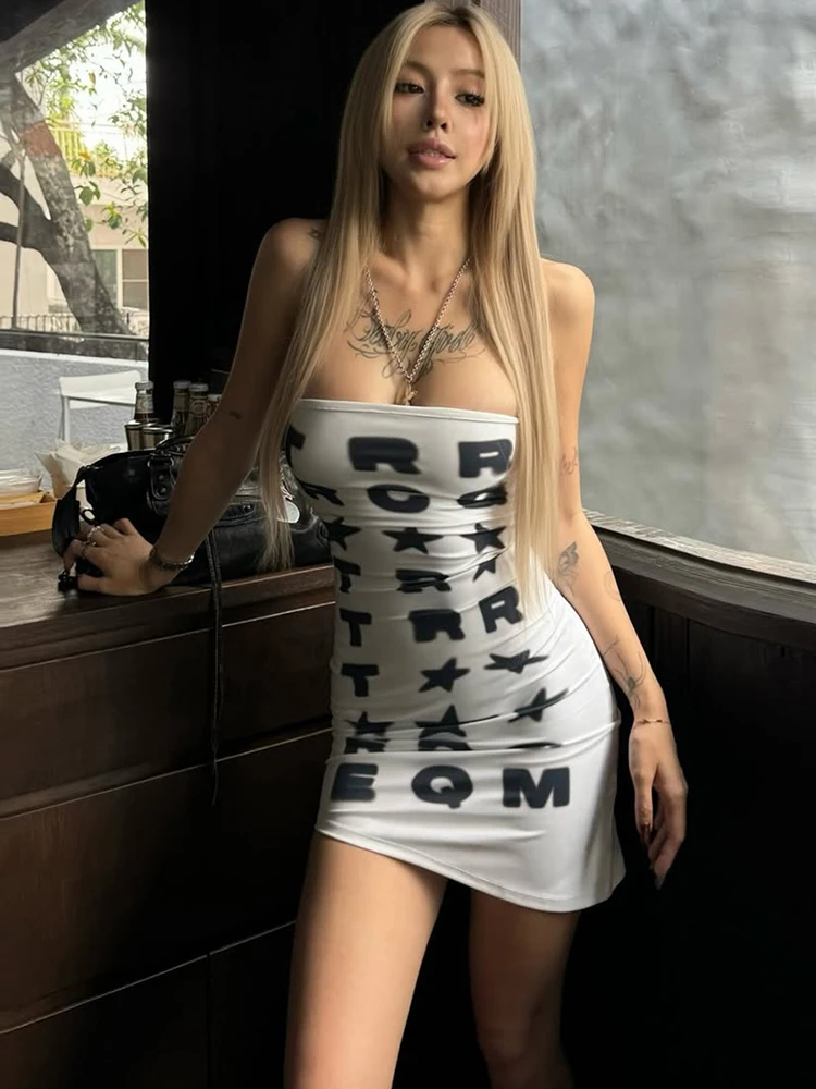 Sisterlinda Backless Letter Print Dress Woman Sexy Wrap Chest High Waist Skinny Peach Hip Hottie Street Sexy Fashion Bodycon
Sisterlinda Backless Letter Print Dress Woman Sexy Wrap Chest High Waist Skinny Peach Hip Hottie Street Sexy Fashion Bodycon