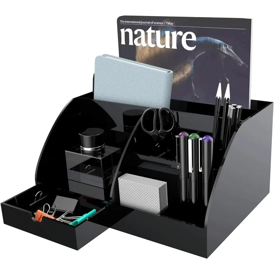 Acrylic Desk Organizer with 8 Compartments and 1 Drawer Veatile Office Accessory for Home Office School Workshop and Kitchen Bl
Acrylic Desk Organizer with 8 Compartments and 1 Drawer Veatile Office Accessory for Home Office School Workshop and Kitchen Bl