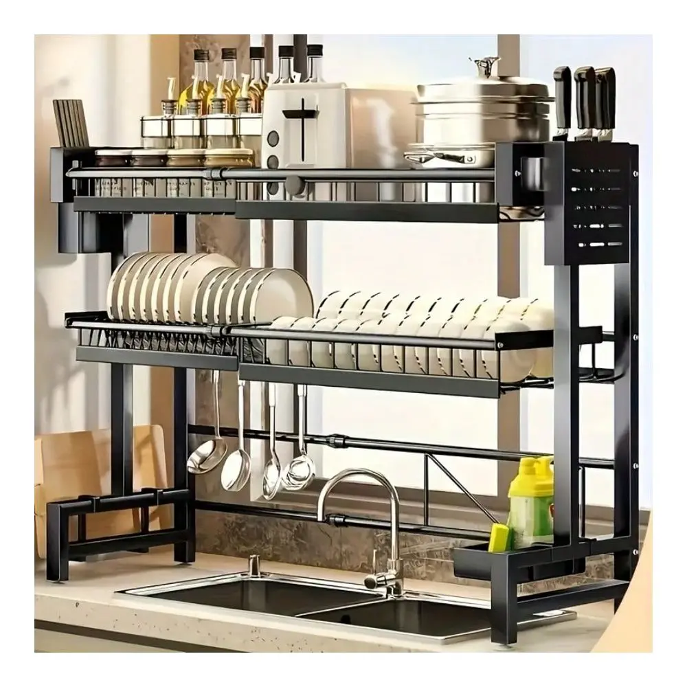 1pc Countertop Dish Storage Drainage Rack Expandable Kitchen Sink Shelf Dish Rack Drainer Black Kitchen Organizer
1pc Countertop Dish Storage Drainage Rack Expandable Kitchen Sink Shelf Dish Rack Drainer Black Kitchen Organizer