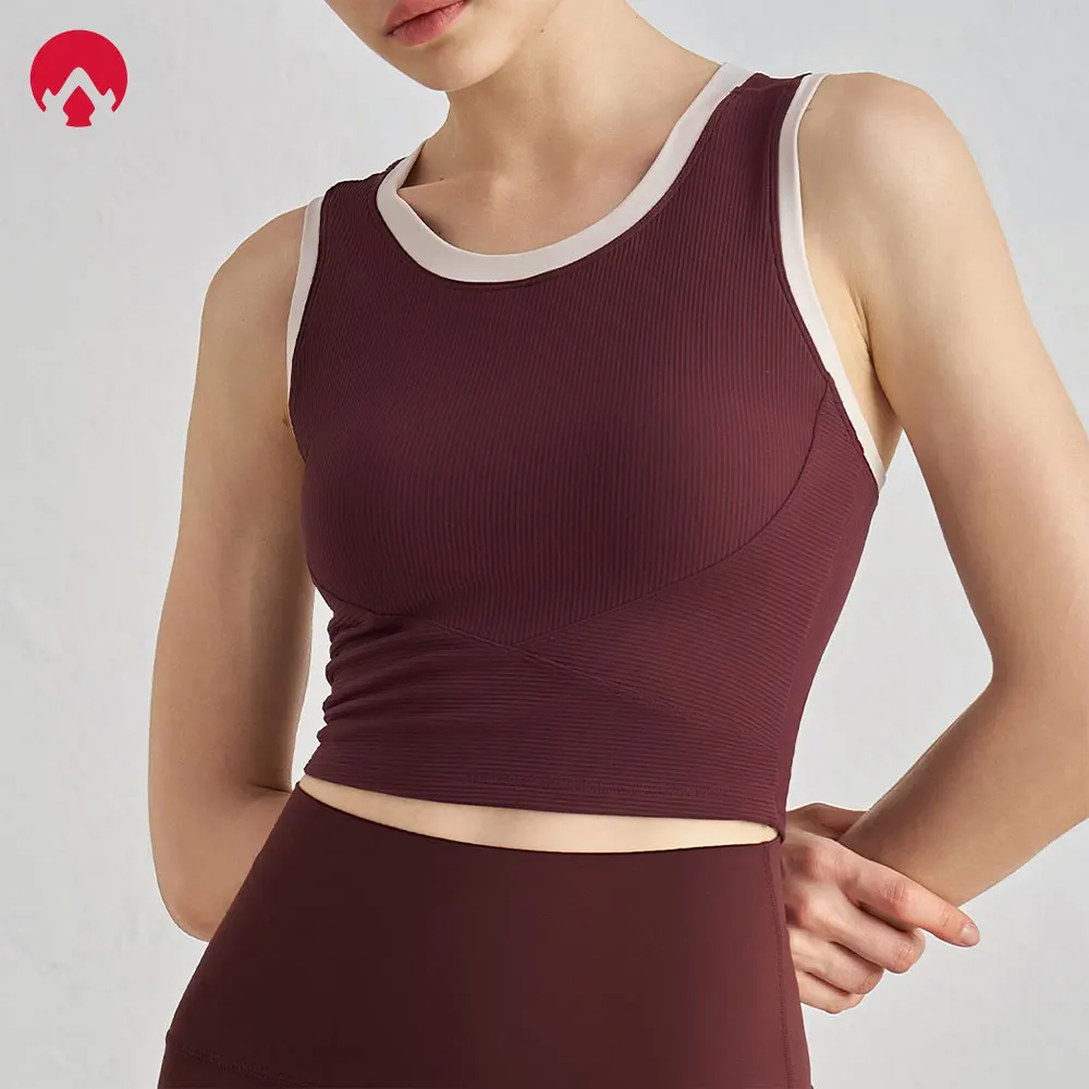 Женская спортивная майка в рубчик со встроенной фиксированной чашкой, высокоэластичный спортивный бюстгальтер для йоги для фитнеса, тренажерного зала, тренировок
Женская спортивная майка в рубчик со встроенной фиксированной чашкой, высокоэластичный спортивный бюстгальтер для йоги для фитнеса, тренажерного зала, тренировок