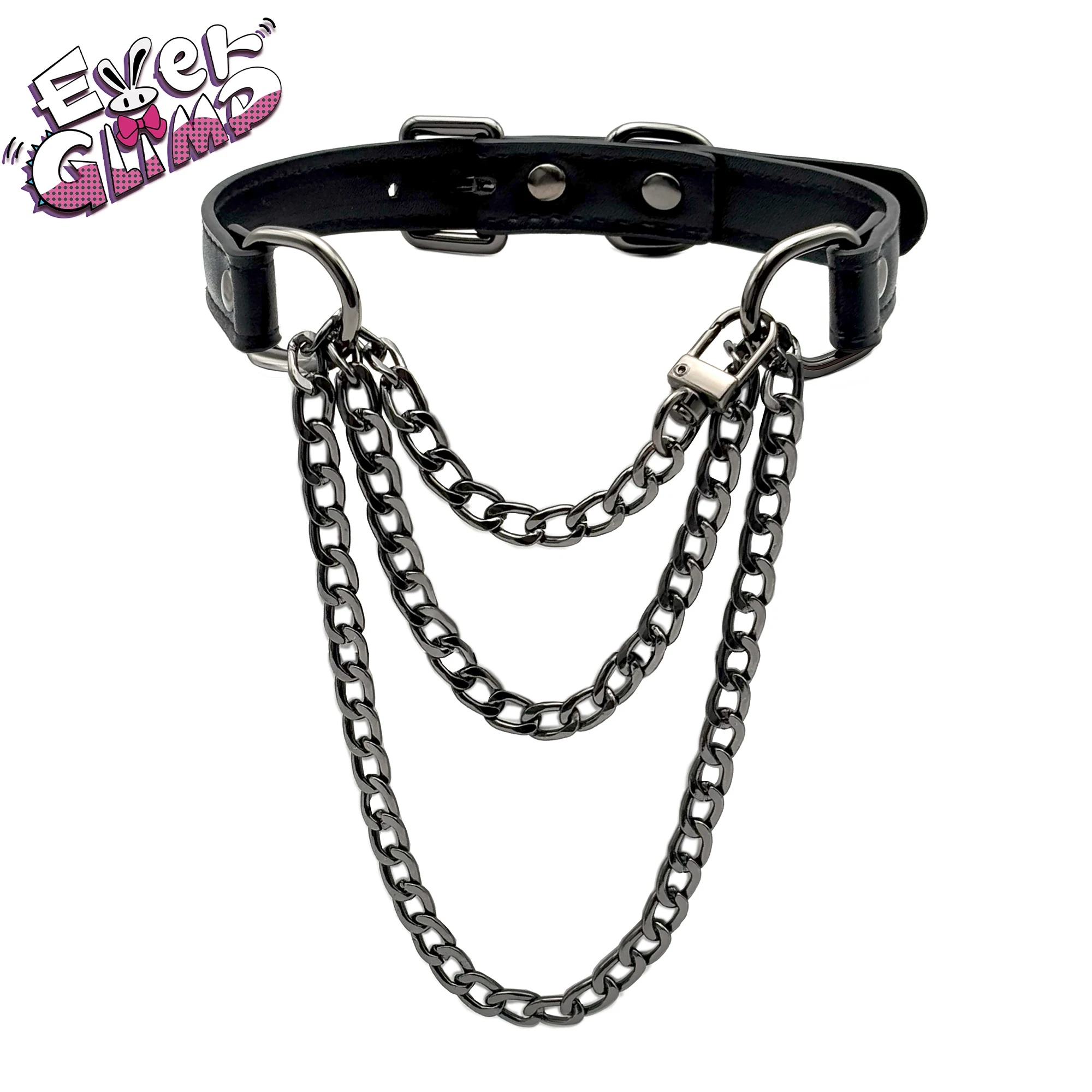 EverGlimp Handmade Black Vegan Leather Choker Collar For Women, Adjustable Triple-Layer Slip Chain Necklace
EverGlimp Handmade Black Vegan Leather Choker Collar For Women, Adjustable Triple-Layer Slip Chain Necklace