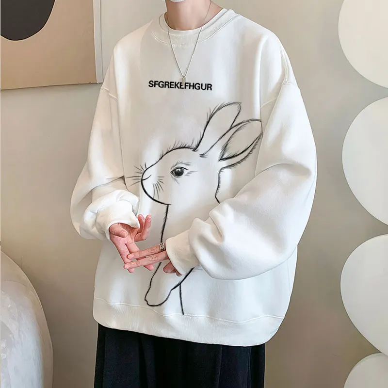 Black, White, Blue, Gray, Small Rabbit Print Round Collar Hoodie Men, Autumn And Winter Large Size Top M-5XL
Black, White, Blue, Gray, Small Rabbit Print Round Collar Hoodie Men, Autumn And Winter Large Size Top M-5XL