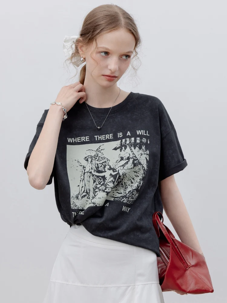 EGGKA ey Retro Waed Print round Ne ort Sve T-irt Women Summer New Casual Loose Top Cotton Material
EGGKA ey Retro Waed Print round Ne ort Sve T-irt Women Summer New Casual Loose Top Cotton Material