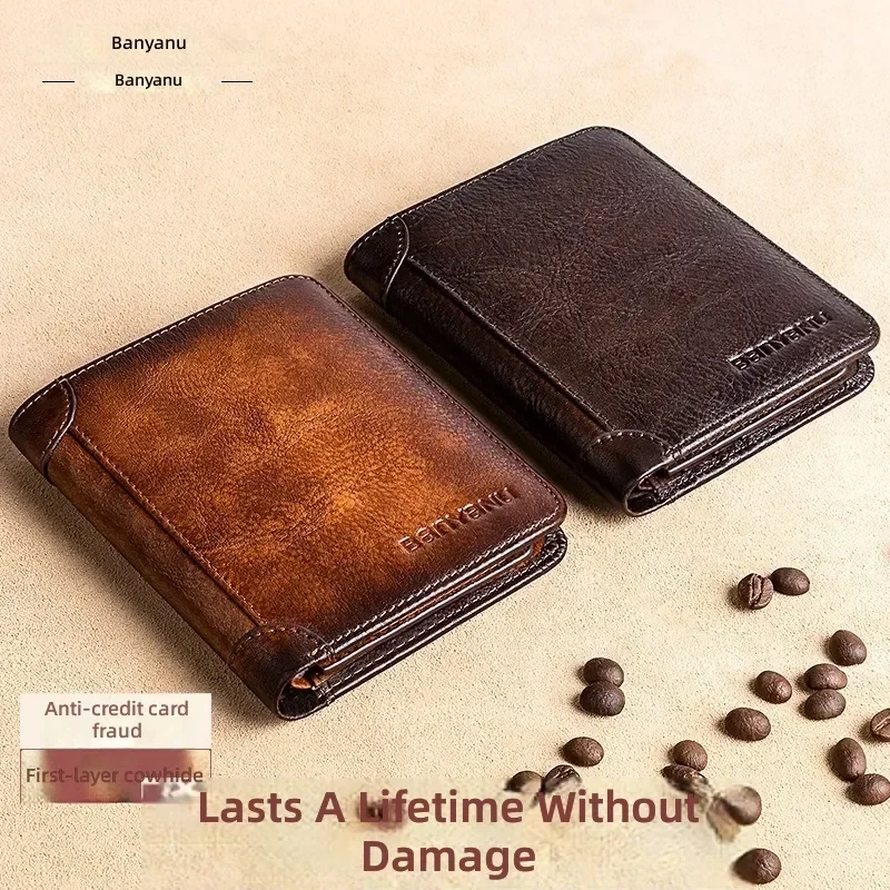 Arrival Men's Short Genuine Leather Wallet Anti-theft Ultra Slim Layer Cowhide Multi Card Slot Casual Bi-fold Purse
Arrival Men's Short Genuine Leather Wallet Anti-theft Ultra Slim Layer Cowhide Multi Card Slot Casual Bi-fold Purse
