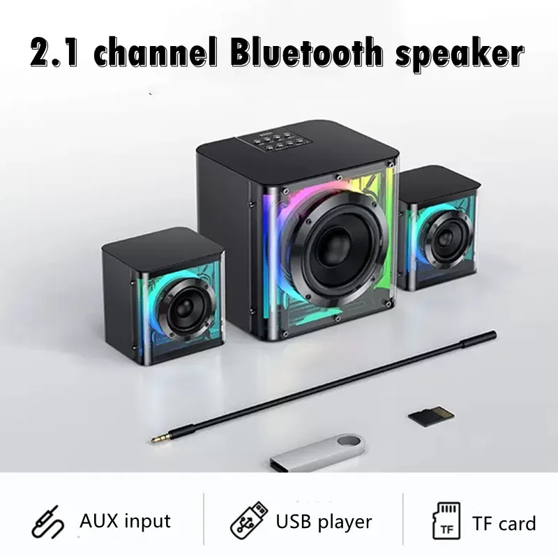 2,1-канальный мультимедийный Bluetooth-динамик, панорамный объемный звук на 360°, настольная многофункциональная карта, TF USB, проводной компьютерный сабвуфер
2,1-канальный мультимедийный Bluetooth-динамик, панорамный объемный звук на 360°, настольная многофункциональная карта, TF USB, проводной компьютерный сабвуфер