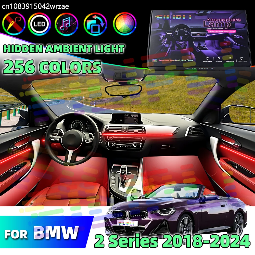 For BMW 2 Series G42 U06 Car Neon LED Lamps 64 RGB Symphony Streamer Strip Music Beat Car Atmosphere Decoration
For BMW 2 Series G42 U06 Car Neon LED Lamps 64 RGB Symphony Streamer Strip Music Beat Car Atmosphere Decoration